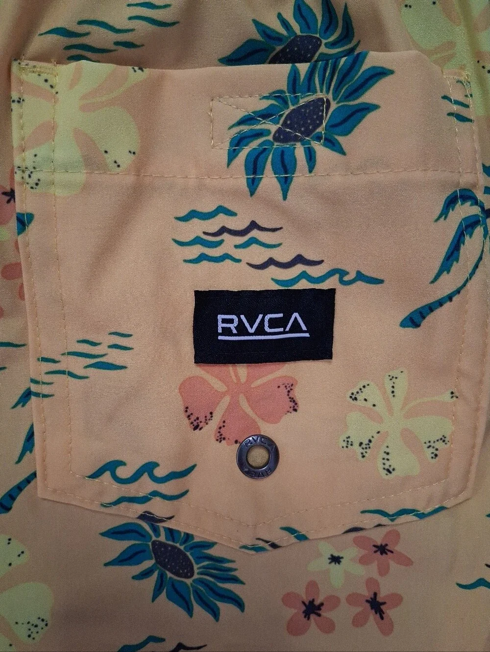 RVCA Boys XS 5/6 Swim Trunks 2-PackYellow Tropic & Blue RVCA Print